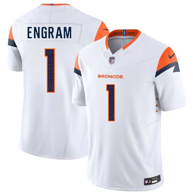 Men & Women & Youth Denver Broncos #1 Evan Engram White 2025 F.U.S.E. Vapor Limited Stitched Jersey
